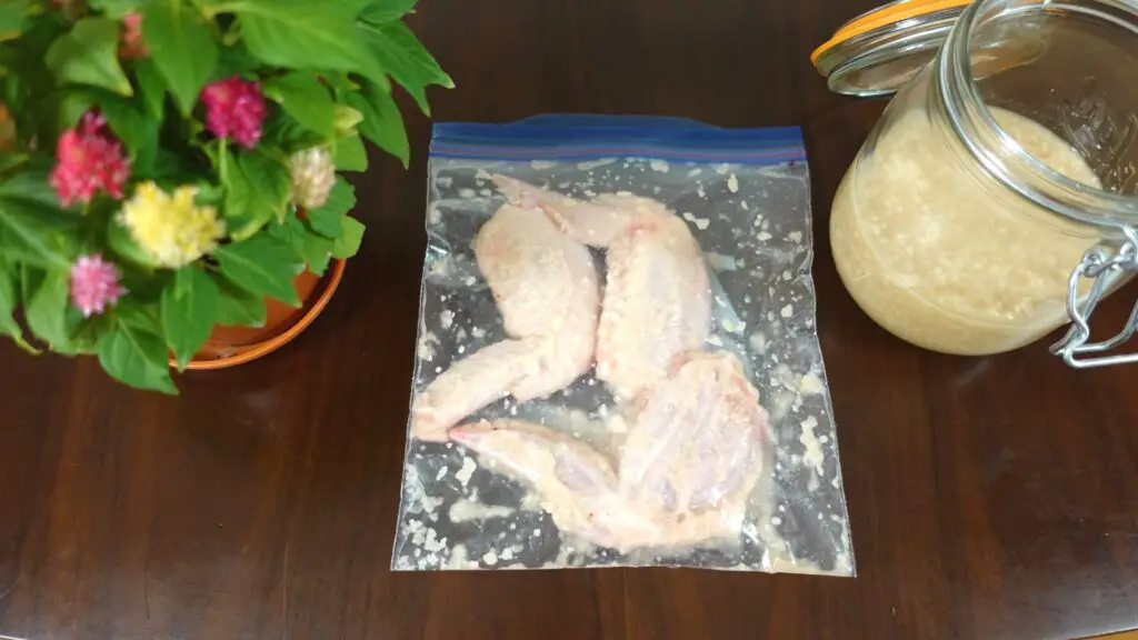 Chicken wings marinated in shio koji