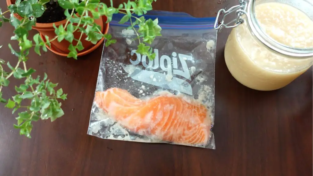 Salmon marinated in shio koji