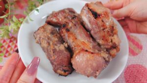Spare Ribs Using Shio Koji on a plate