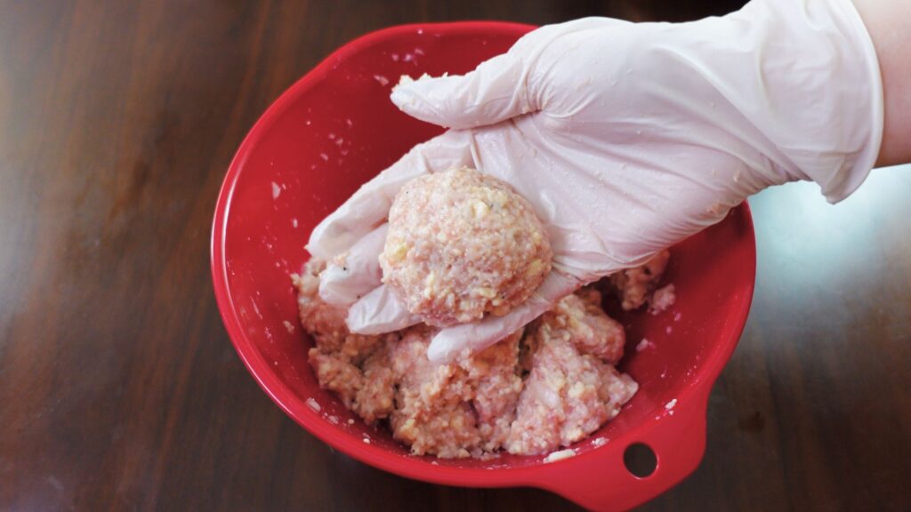 Take a small portion on your hand and make a little patty