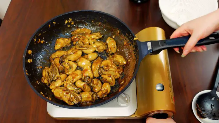 Once there is barely any liquid left in the pan turn off the heat