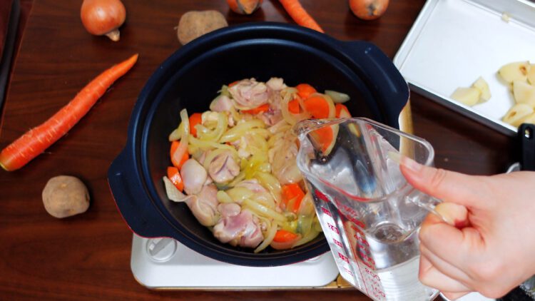 add some water and let it simmer