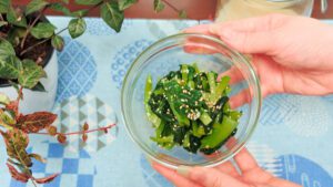 Leafy Green With Shio Koji Aemono seen from above