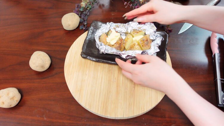 potato with butter is finished