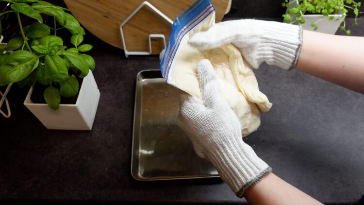 knead the frozen mixture