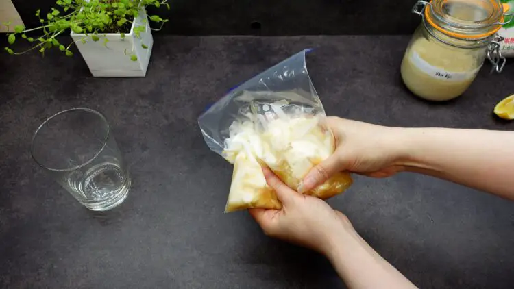 seal the bag and mix everything together