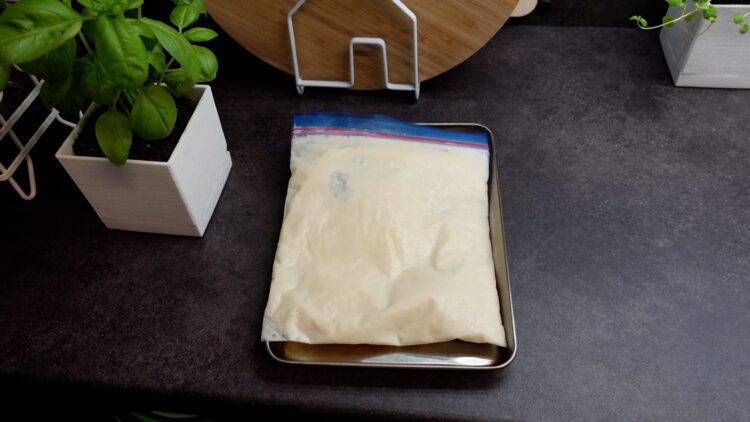 take out the bag from the freezer and let it sit at room temperature