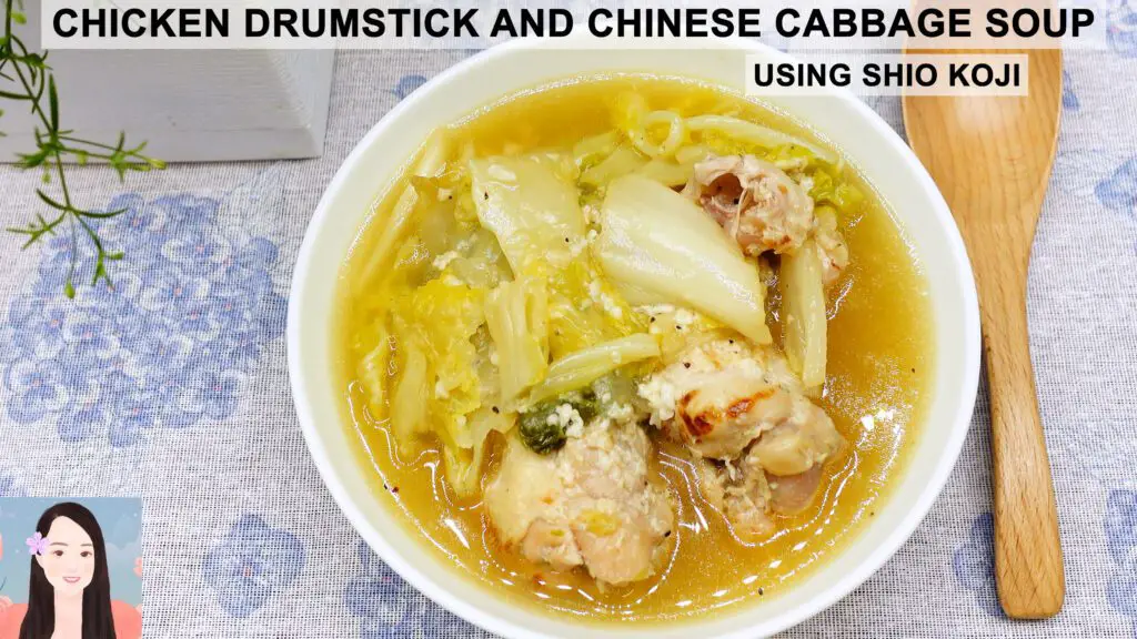 chicken drumstick and Chinese cabbage soup