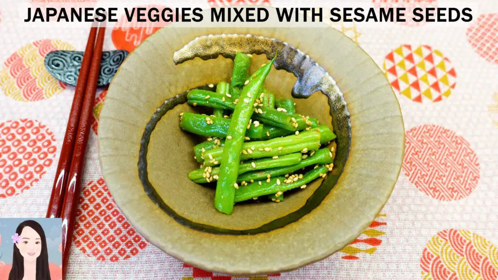 japanese veggies mixed with sesame seeds goma ae