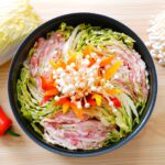 Pork Belly Mille-Feuille Nabe (Pot) seen from above