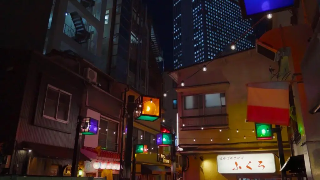 road between restaurants in Tokyo