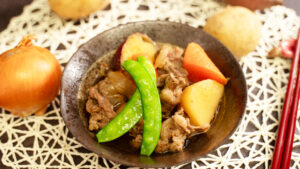 Japanese Meat and Potato Stew (Nikujaga) Using Shio Koji in a bowl