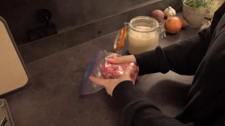 rub shio koji into the meat
