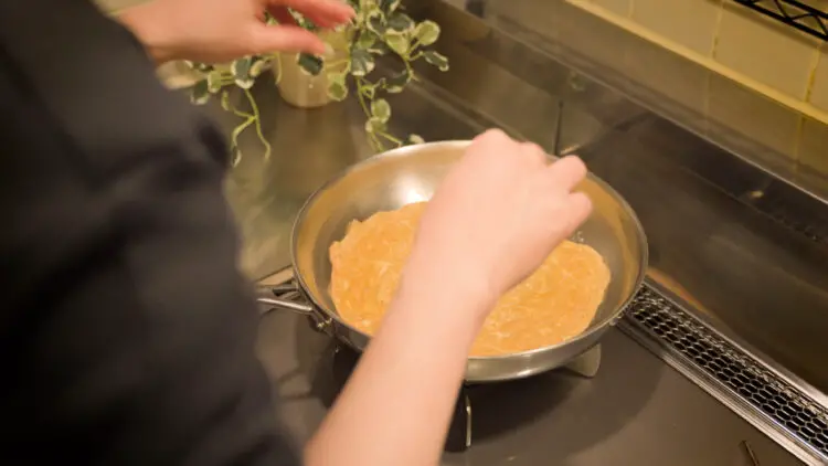 crepe is flipped