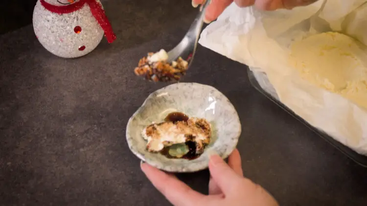 kefir drizzled with balsamic vinegar
