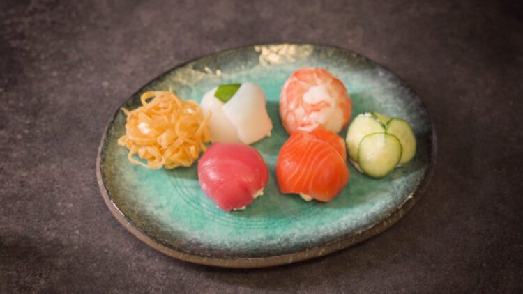 keto sushi before garnishing