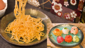 Kinshi Tamago (Japanese Thinly Sliced Egg) and keto sushi