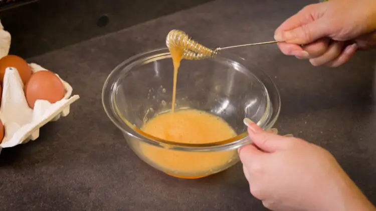 whisk well until the egg white turns liquid