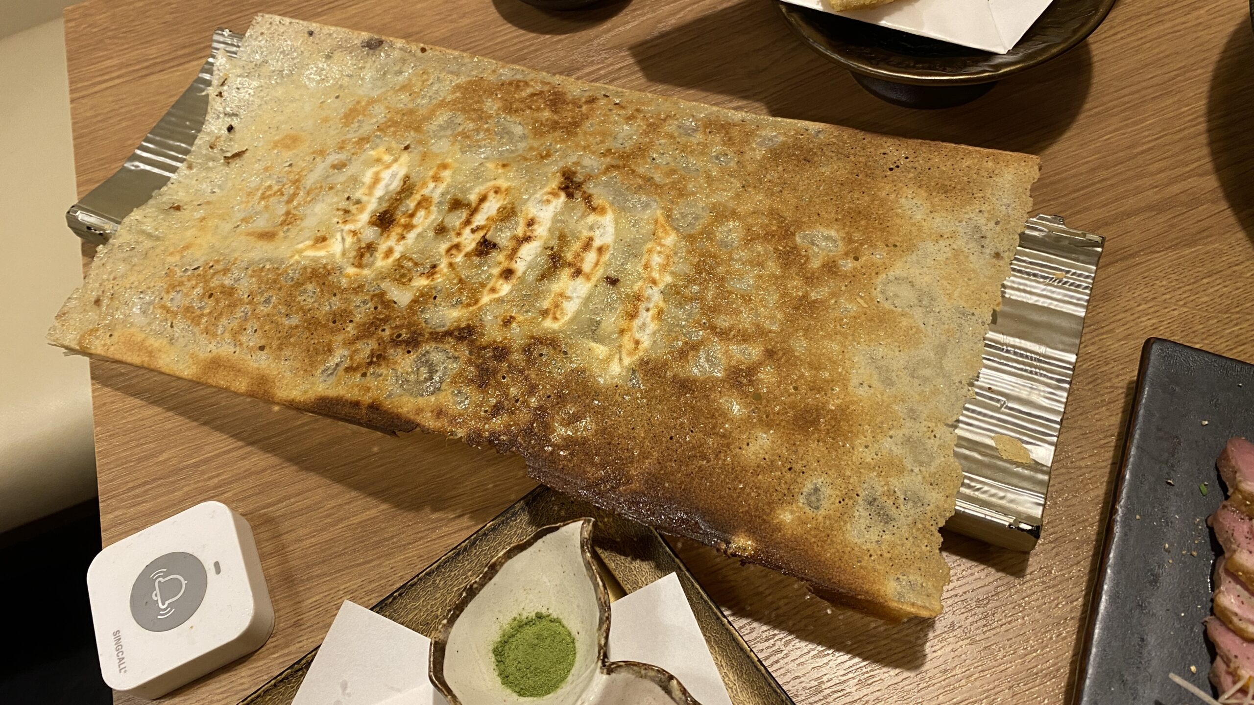 gyoza with wings on a plate