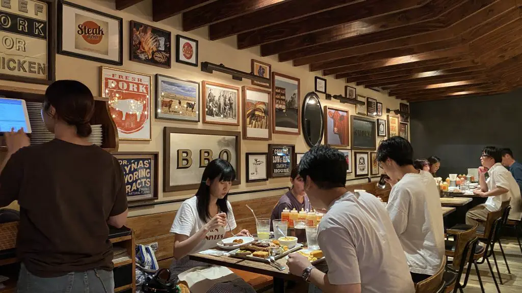 Decorations on the wall in the restaurant