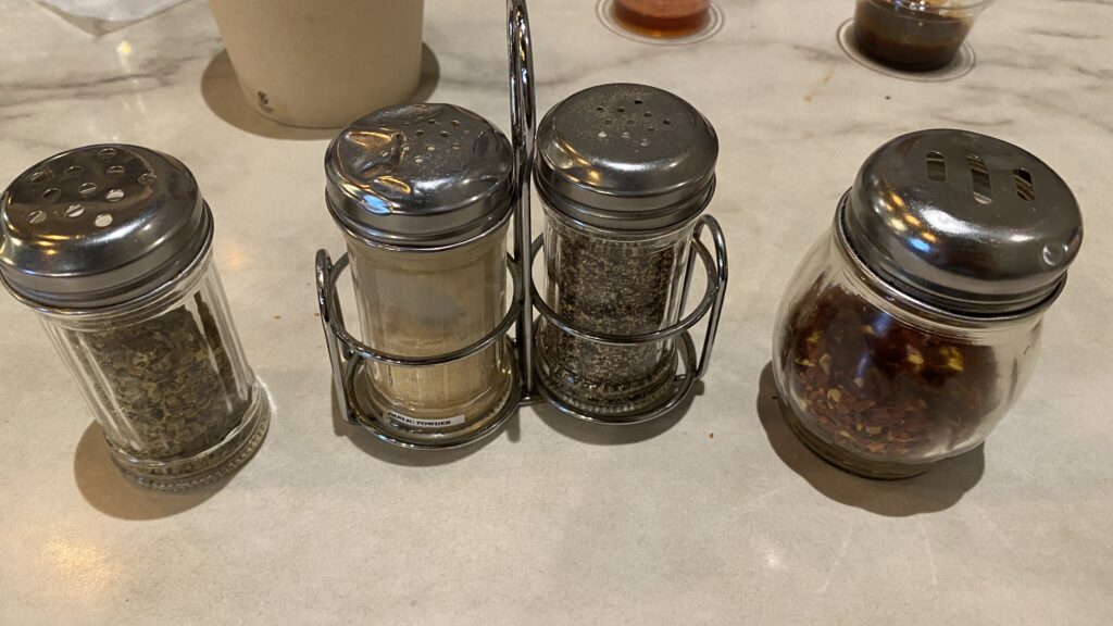 Seasonings on the table