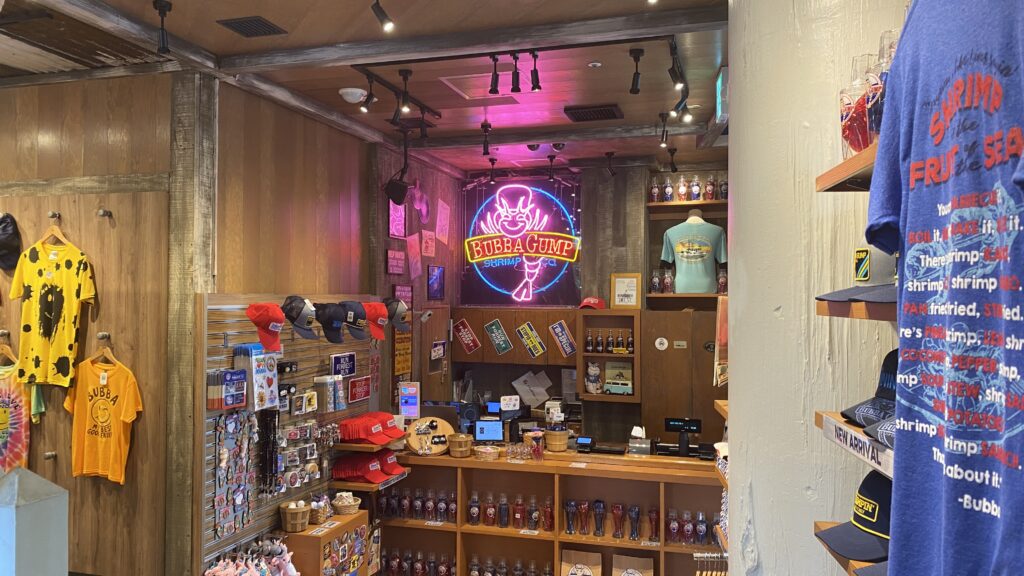 Souvenir shop inside Bubba Gump Shrimp Tokyo