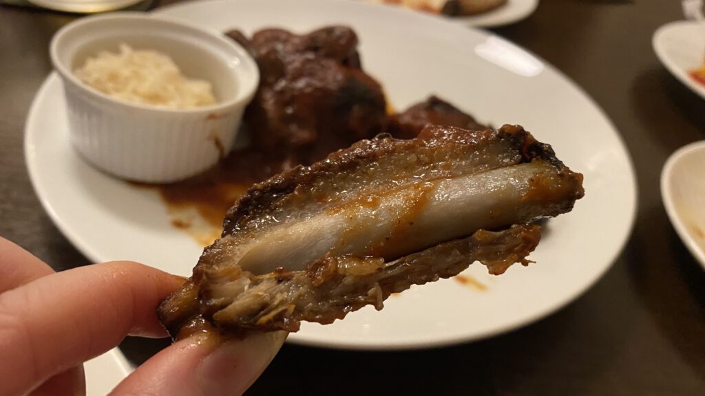 BBQ Sparerib cut into half