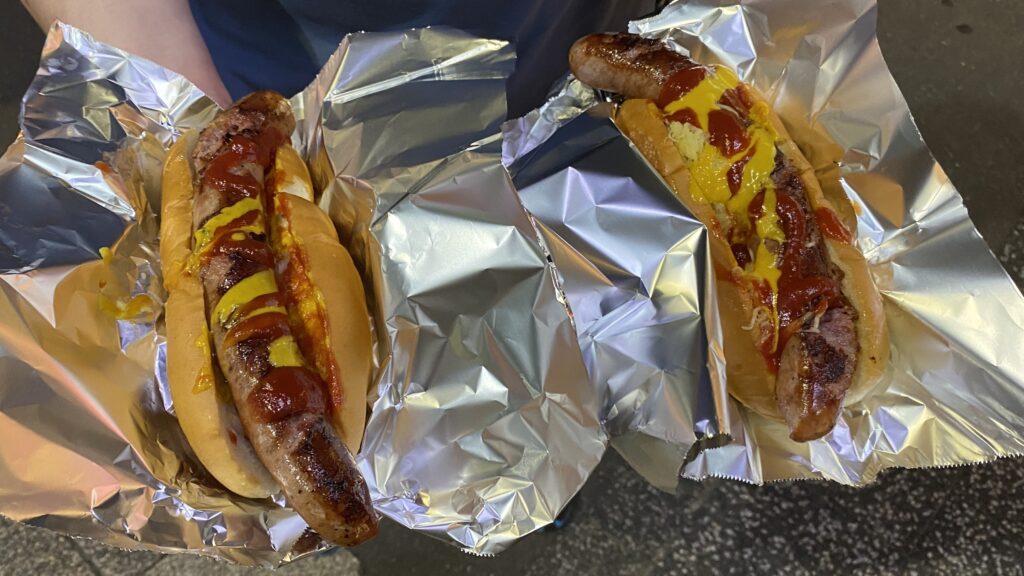 Kajuru Kenny two hot dogs