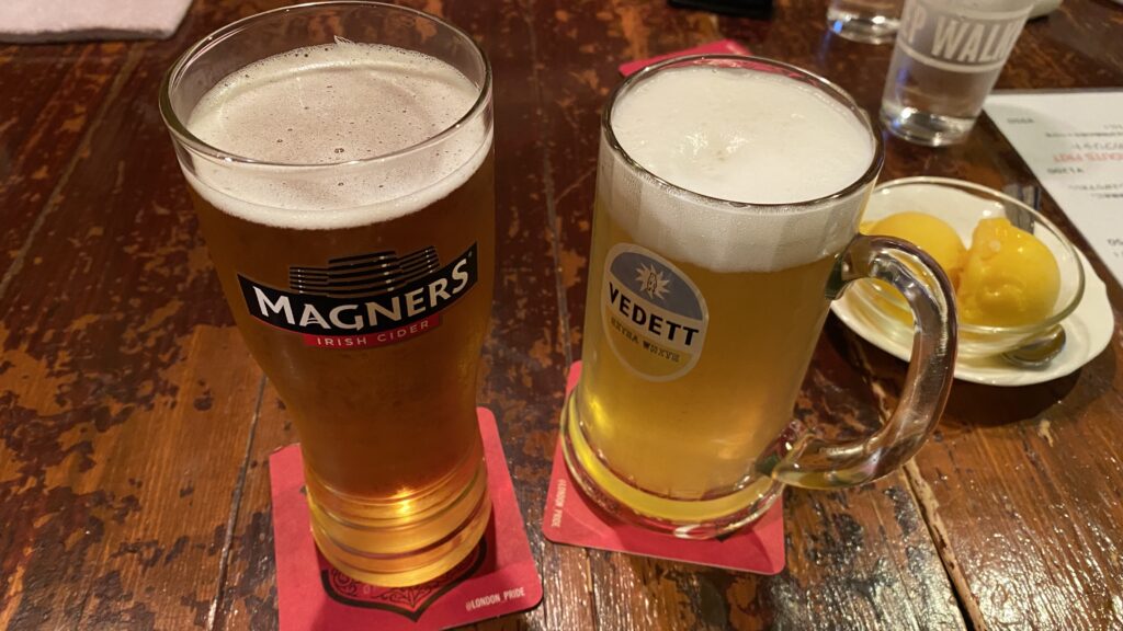 Magners cider and VEDETT Extra White