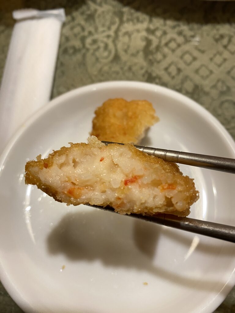 shrimp croquet (Yumwunsen) closeup