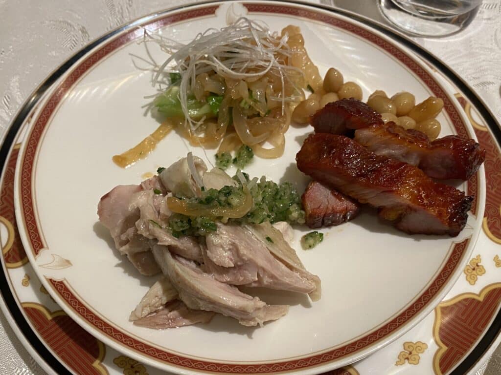 a plate of appetizers at Tsukushiro Ginza