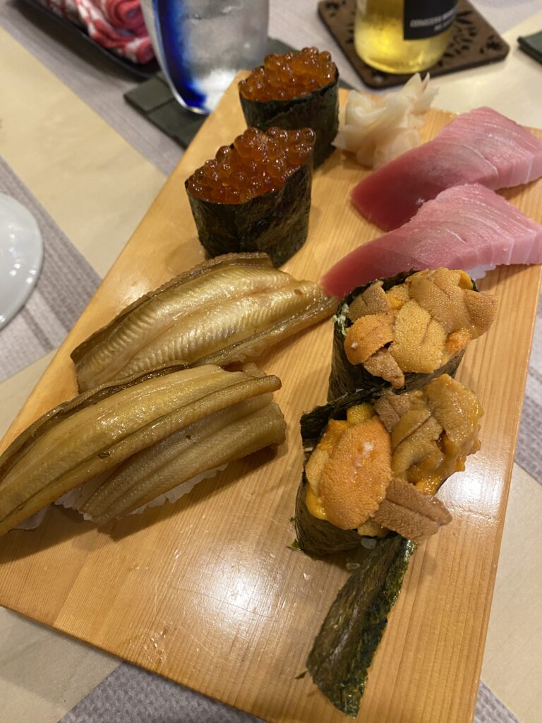 a plate of sushi set