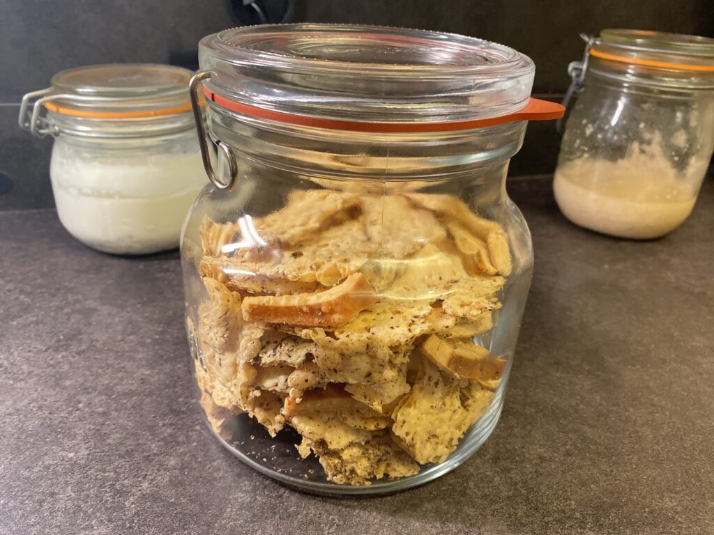 cheese crackers in a glass jar 1