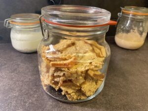 cheese crackers in a glass jar 1