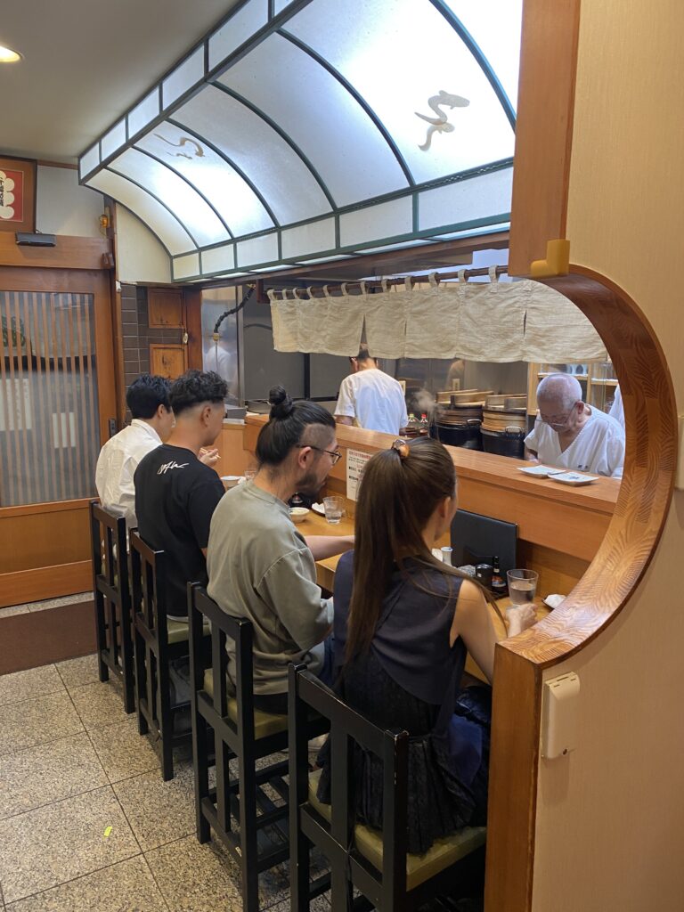 counter seats overlooking the kitchen in Unagiya