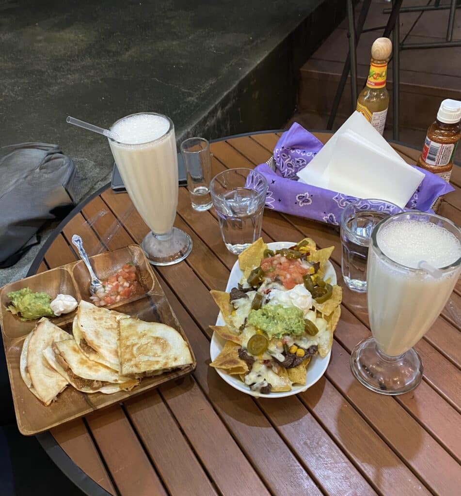 nachos and quesadilla at Chiles Mexican Grill Harajuku