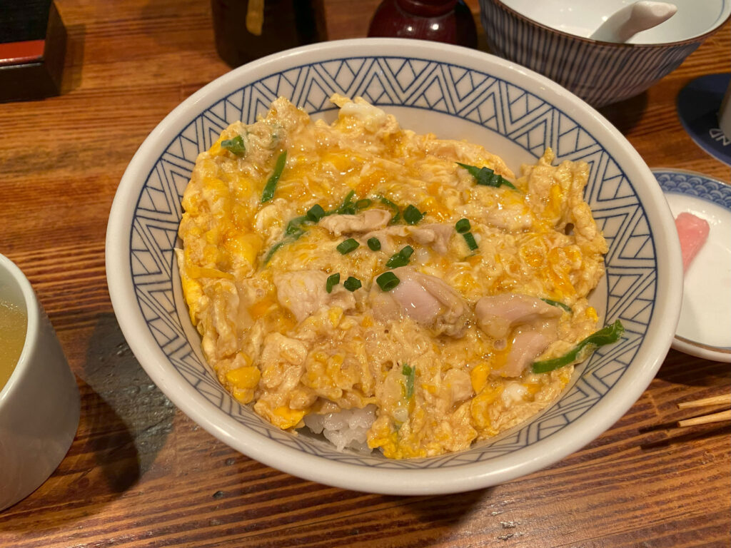 oyakodon chicken and egg over rice at Yakitori BIRD LAND Ginza