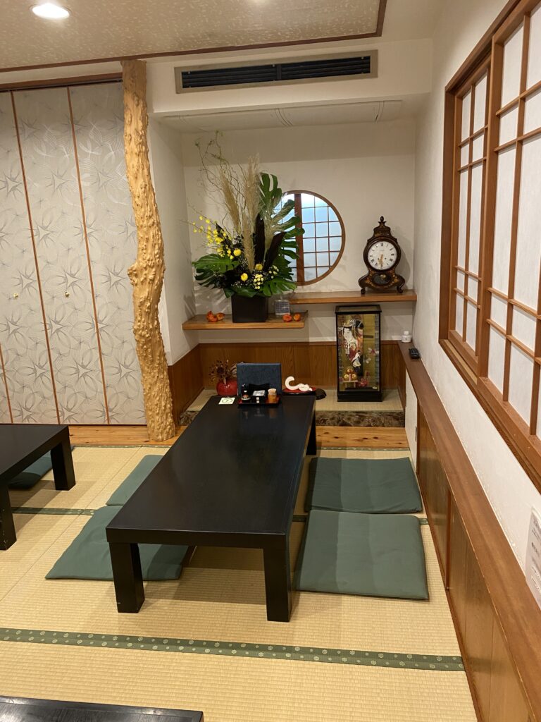 second floor table in Unagiya