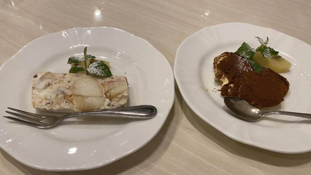 semifreddo and tiramisu