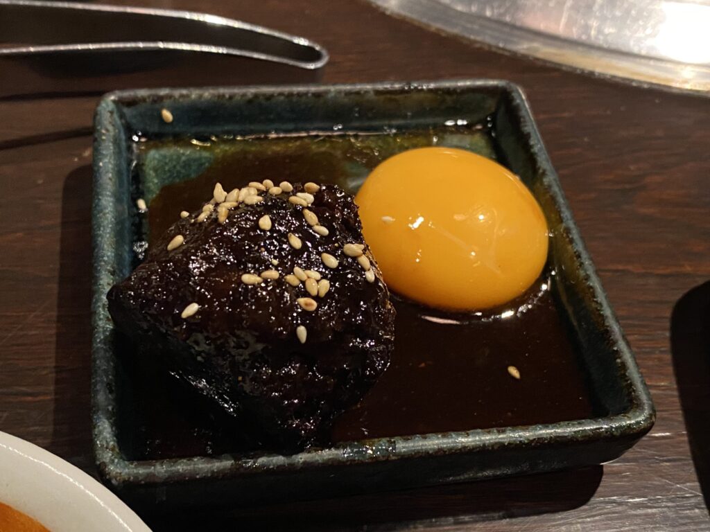 tsukune meatball at YAKINIKU TORAJI